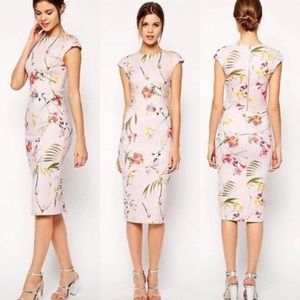 Ted Baker Blush Floral Midi Dress